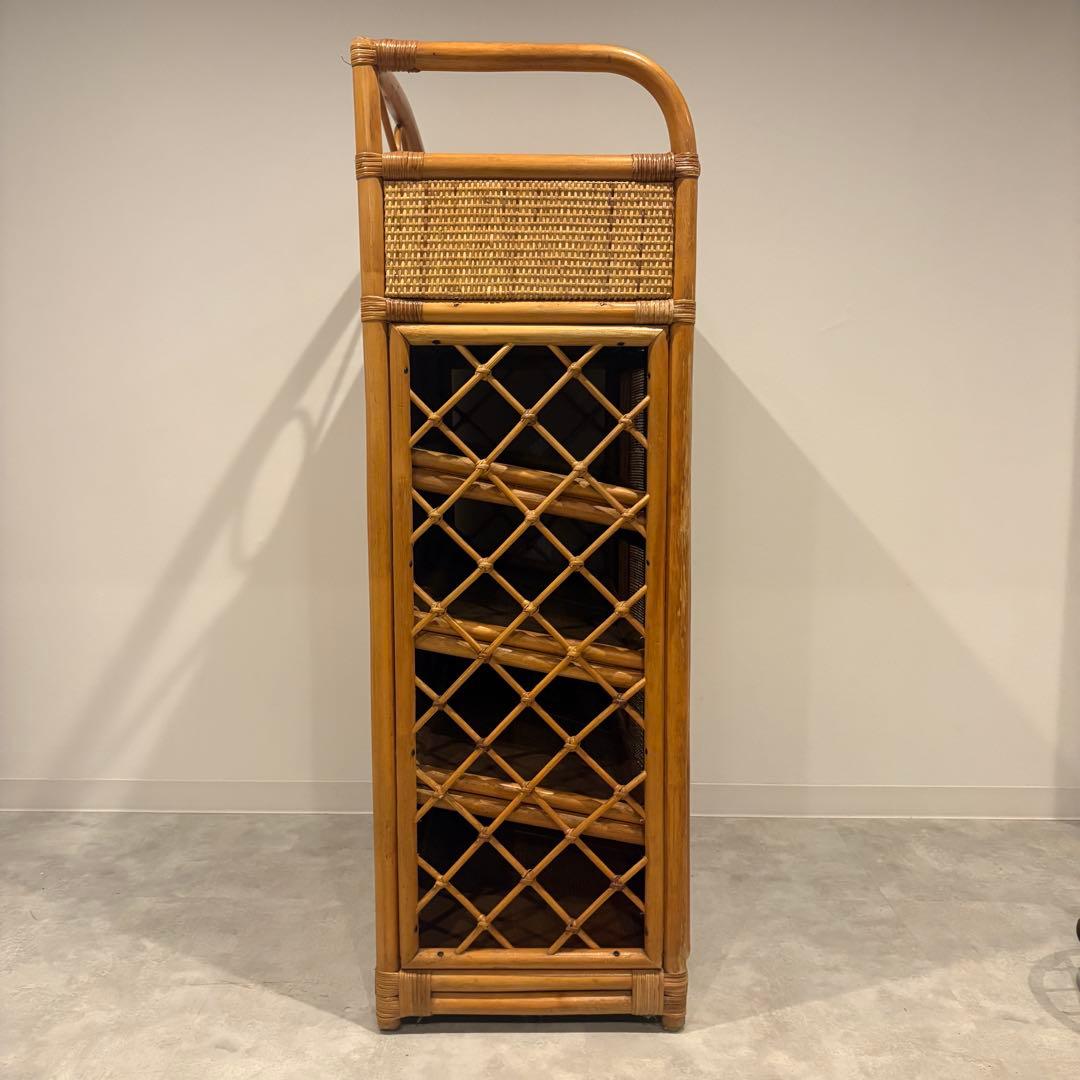 ラタン 籐　ランドリーキャビネット　ランドリーチェスト　シューズラック