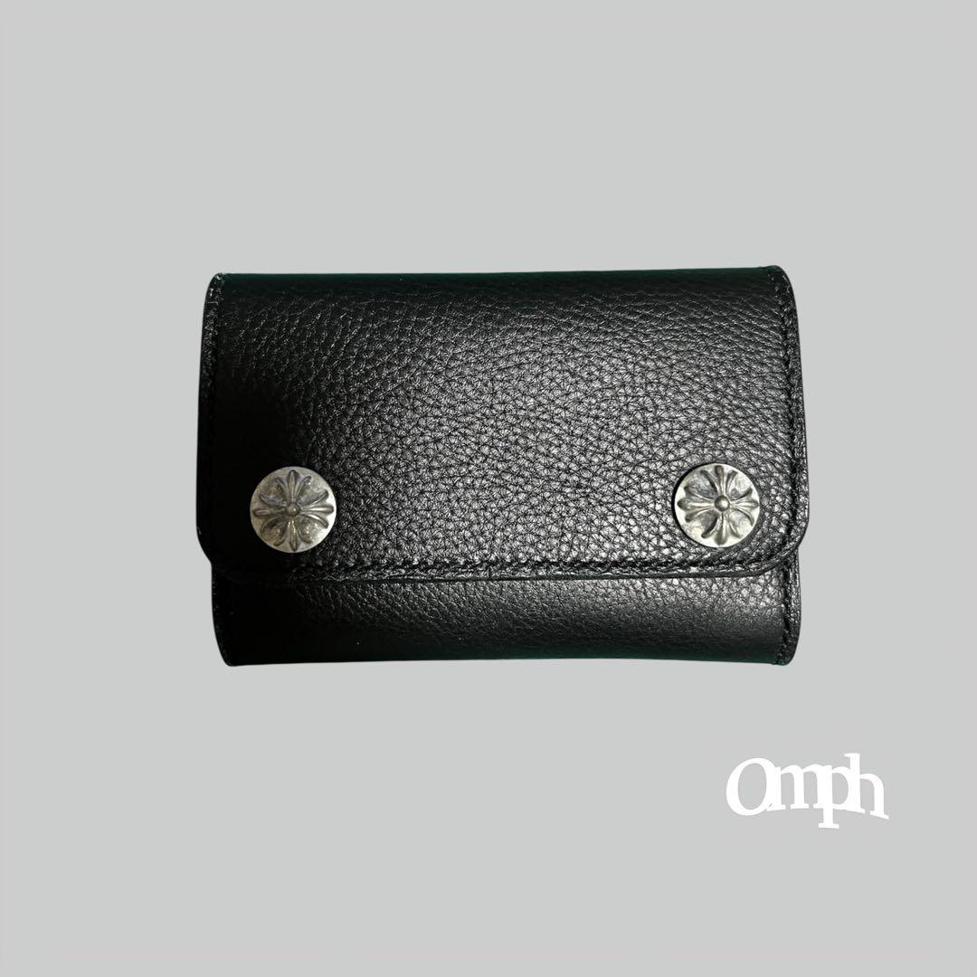 レザーウォレット コンチョ付き 本革 コンパクト財布 ウォレットチェーン対応