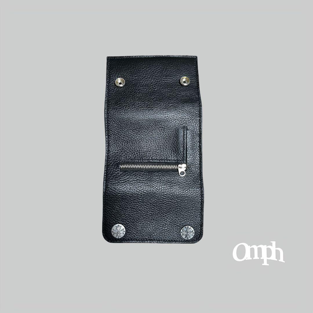 レザーウォレット コンチョ付き 本革 コンパクト財布 ウォレットチェーン対応