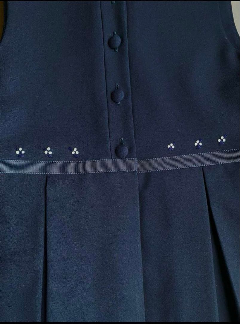 ミルフィーユ■ほぼ未使用美品 ジャンパースカート 濃紺 お受験 120