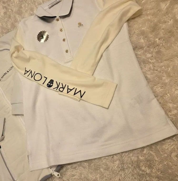 フ*ー様 新品MARK & LONA ホワイト長袖ポロシャツ M