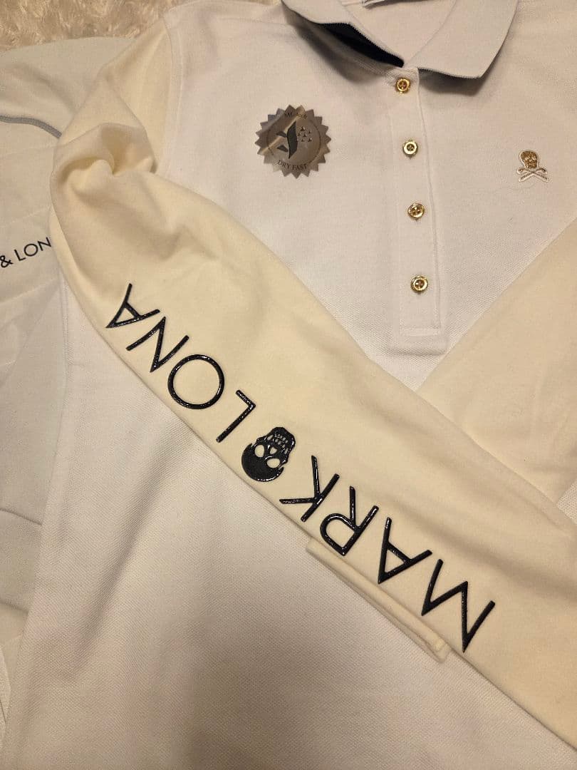 フ*ー様 新品MARK & LONA ホワイト長袖ポロシャツ M