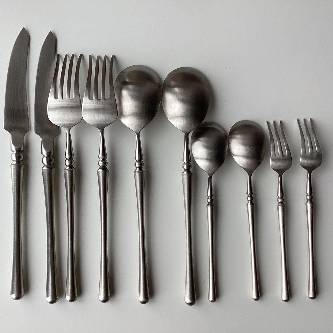 未使用 シルバー カトラリー ディナー & デザート スプーン フォーク ナイフ