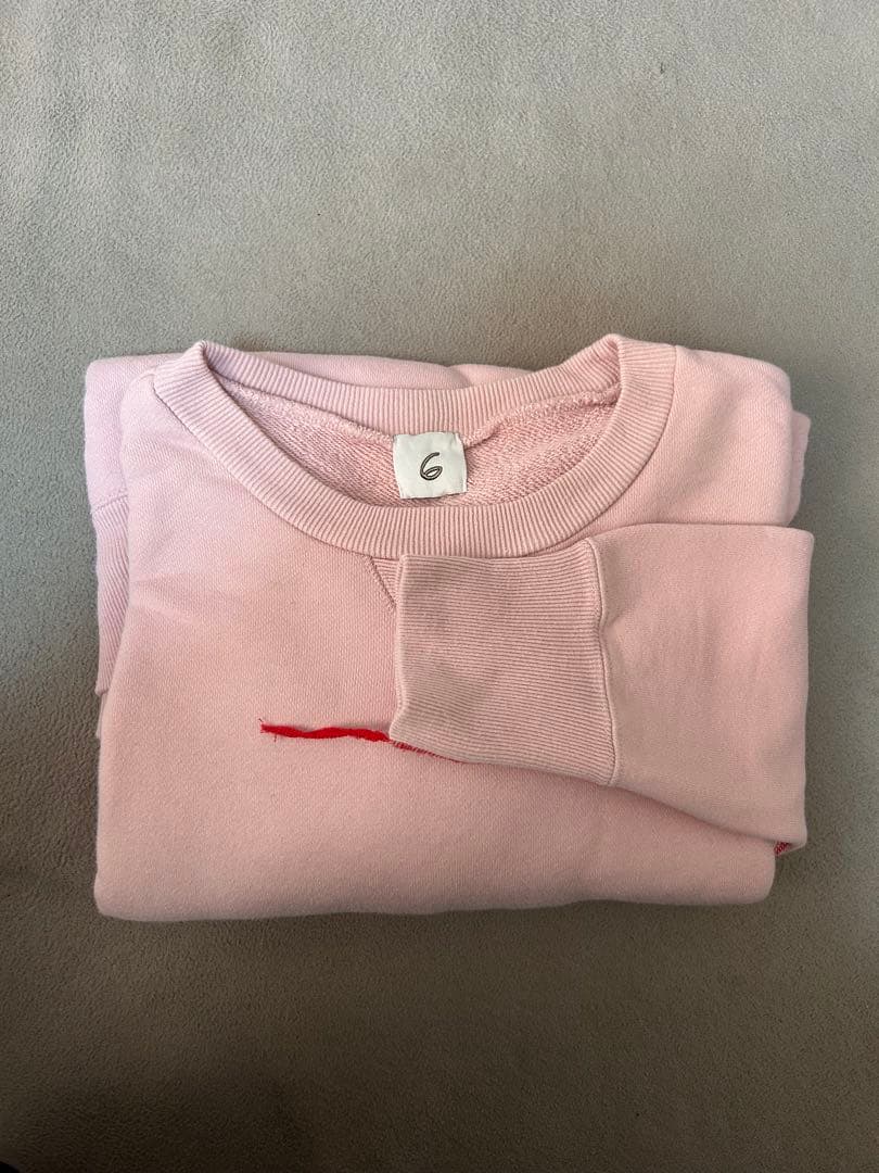 6（roku） カラーステッチクルーネックプルオーバー