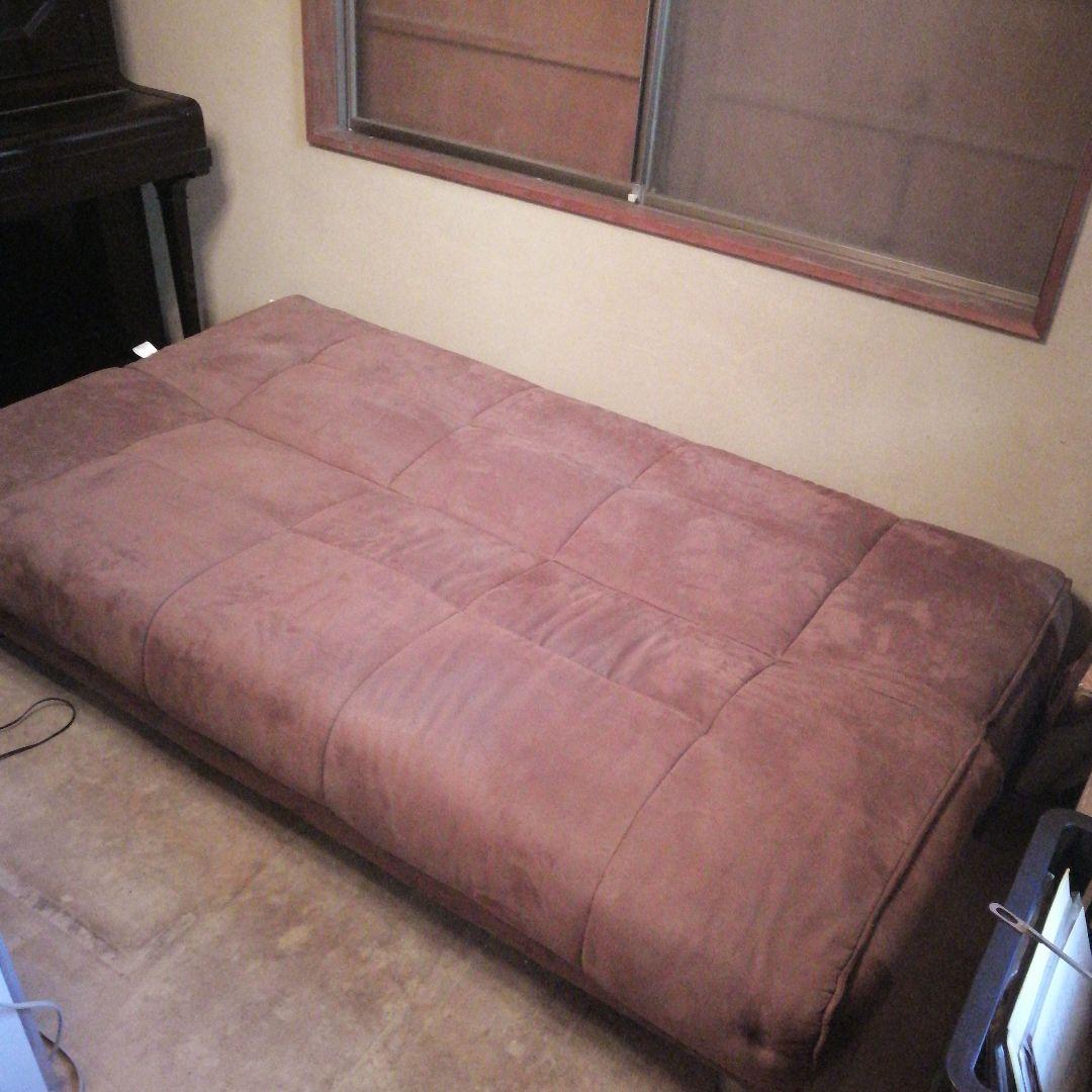 ソファベッド　ブラウン