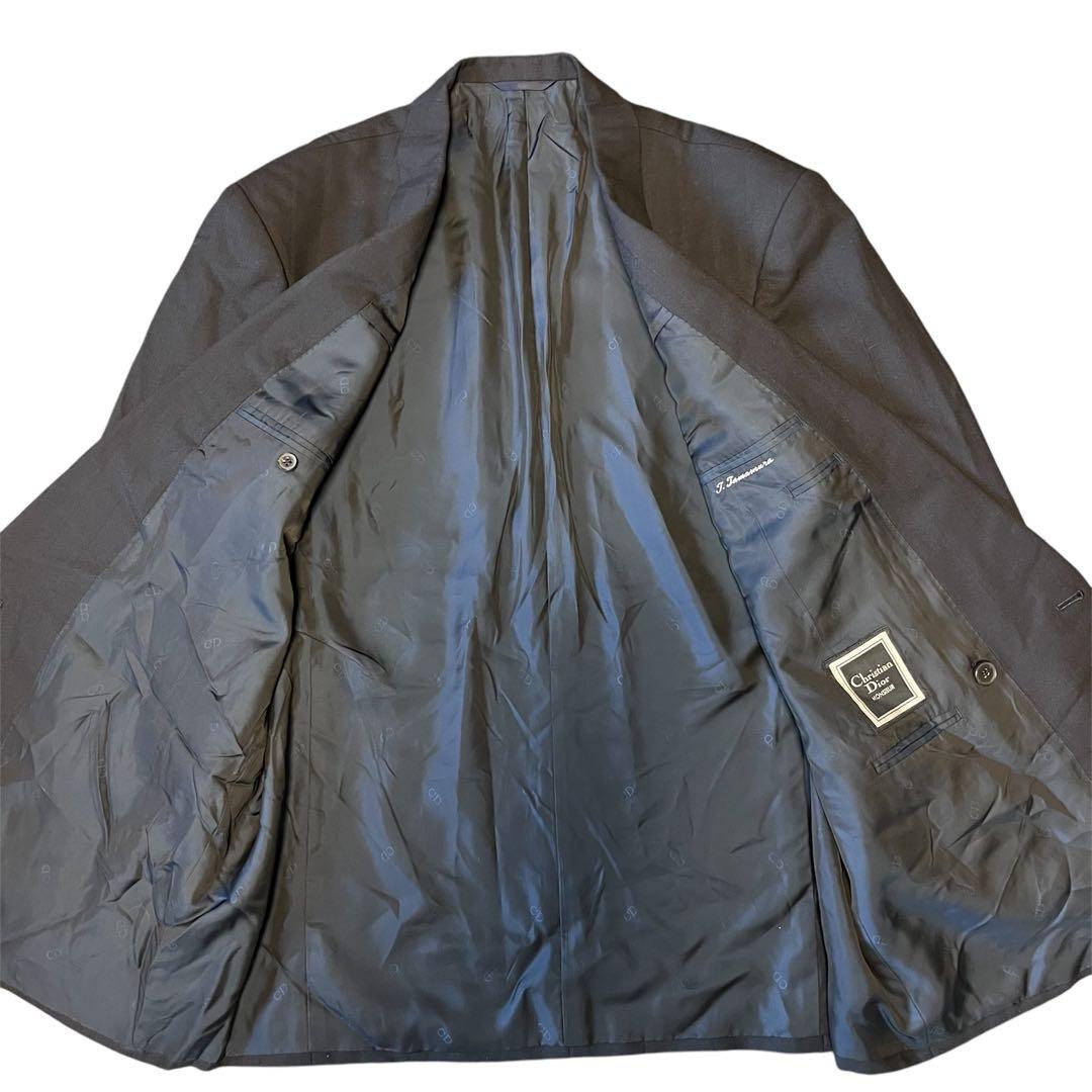 美品✨クリスチャンディオール　ダブルブレスト　セットアップ　ストライプ　ネイビー