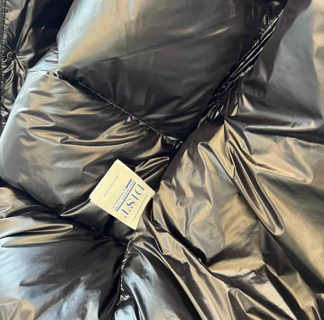 ダークグレー フード付きダウンジャケット+++