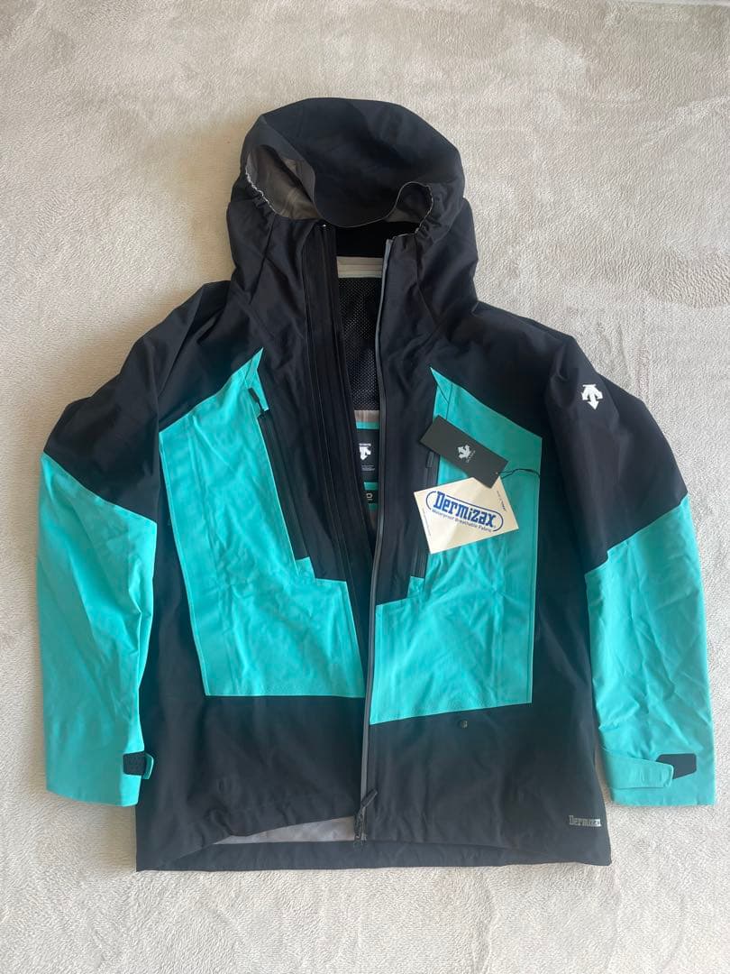 DESCENTE スキー用ジャケット 黒/ターコイズ