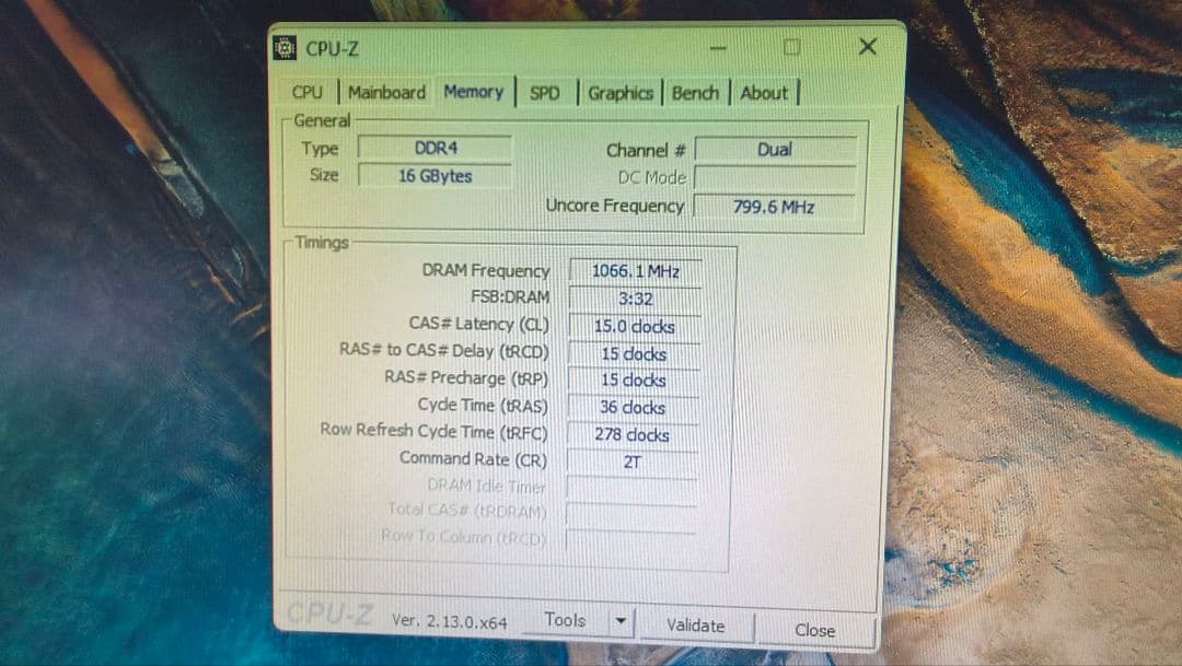 DDR4 8GBx2枚 16GB pc4-2133 動作確認済み ④