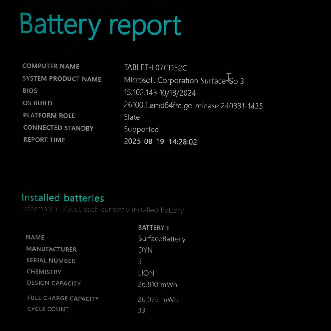 【準新品・最高機】 Surface Go3 8G/128G Office