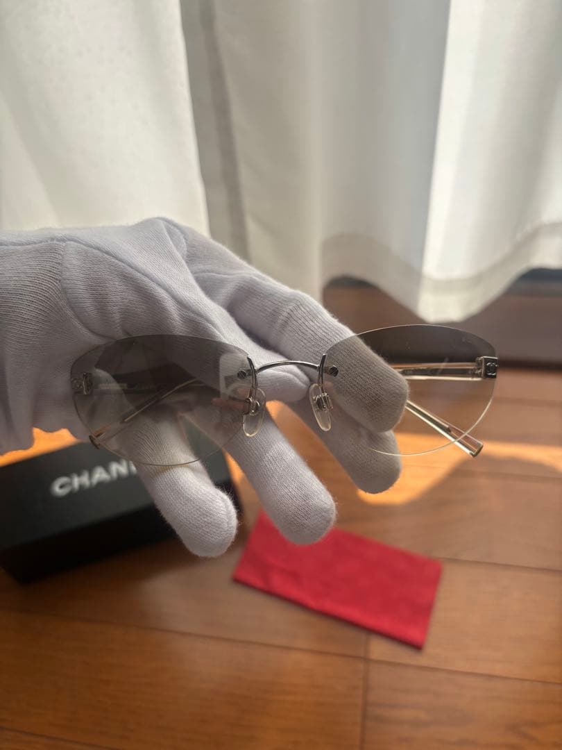 シャネル 4067 サングラス リムレス メガネ グレーグラデーション y2k
