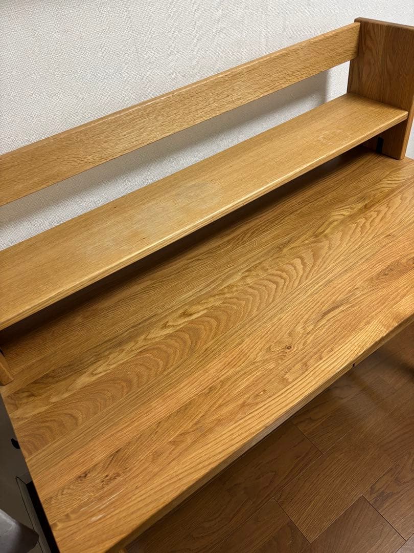 【無印良品】オーク無垢材デスクと上置き棚セット