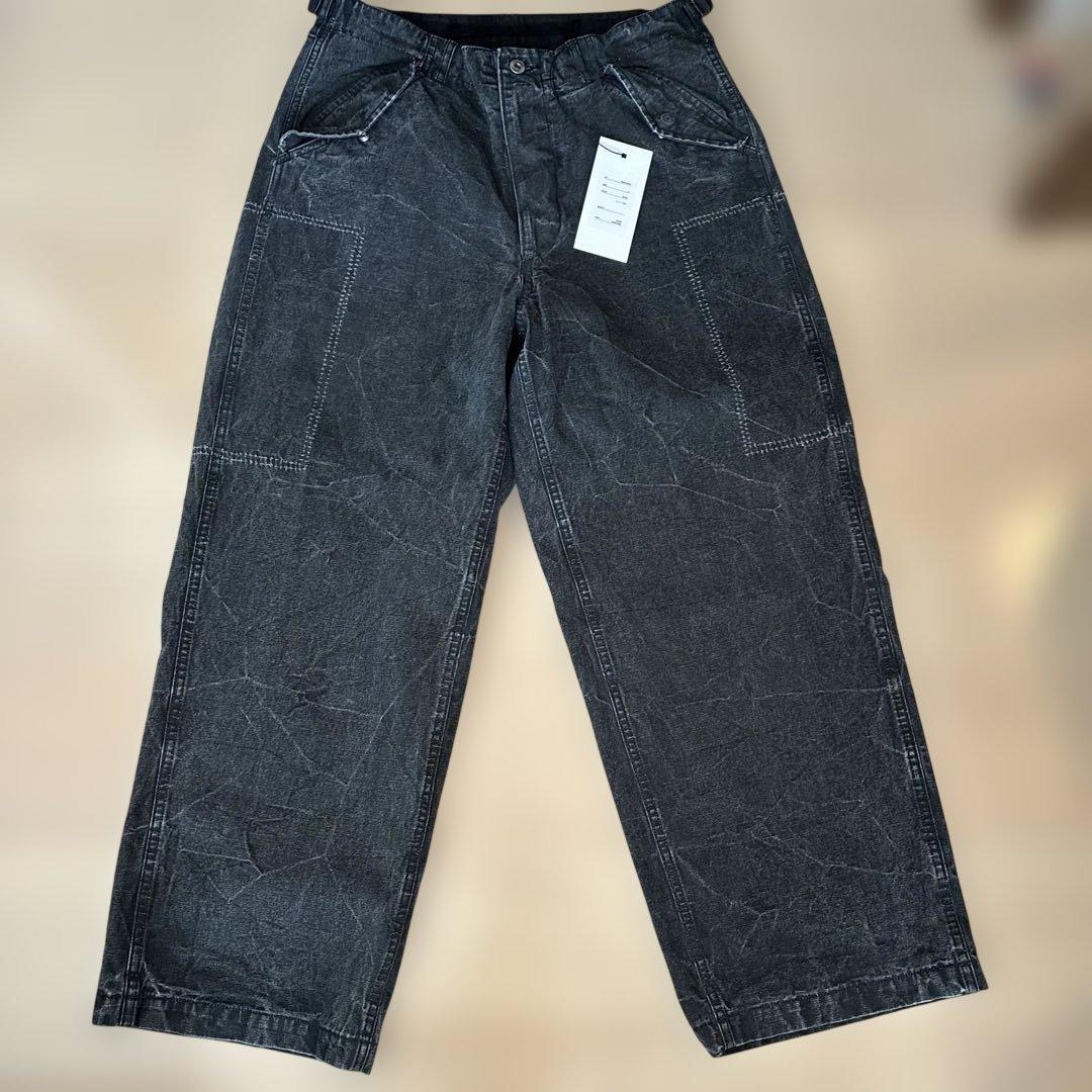 A PRESSE新品タグブラックデニムワイドアプレッセ