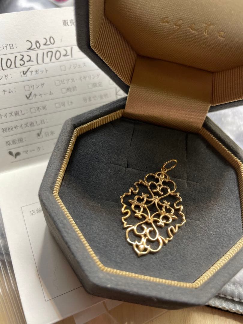 agete K10 ジャスミンチャーム 40700円 現行品 ネックレスチャーム