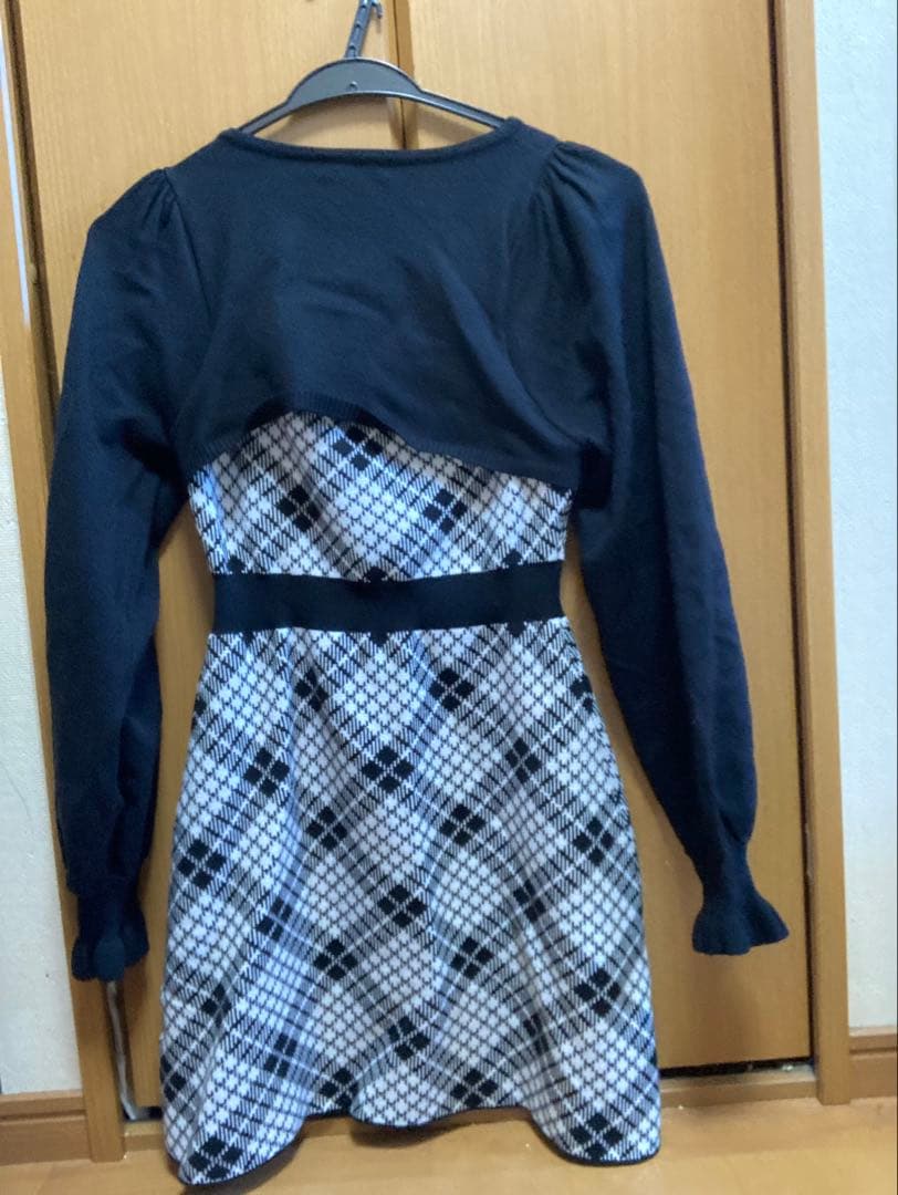 Evelyn 長袖チェックリボンニット evelyn 金欠ちゃん