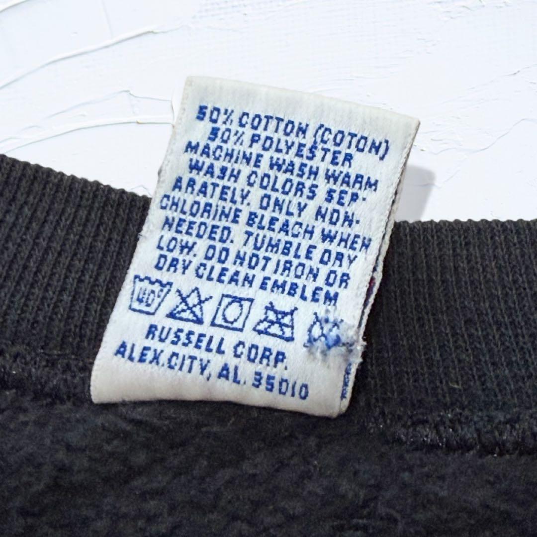 90s RUSSELL ブラック 無地スウェット USA製 サイズM