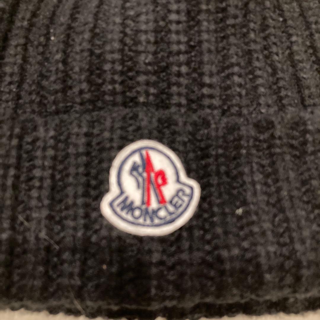 MONCLER ブラック ニット帽 ビーニー
