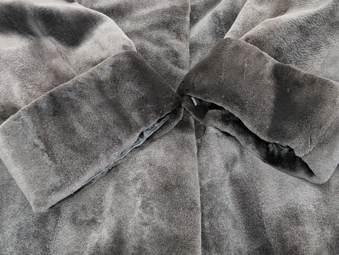 【FUR FLUSH】 シェアード ミンクロングコート ダークグレー