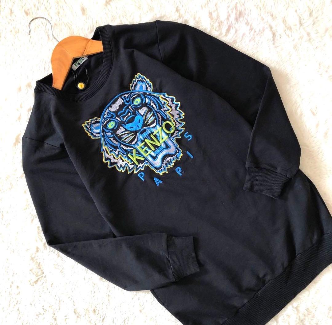 KENZO USA輸入 ドラゴンタイガー刺繍スウェット シャツ ブラックXL