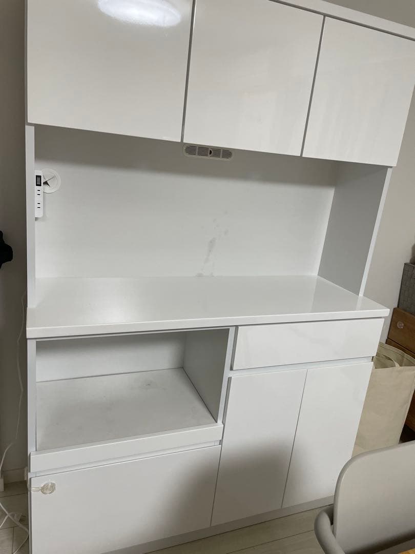 ニトリ レンジボード キッチンボード ホワイト 幅120cm