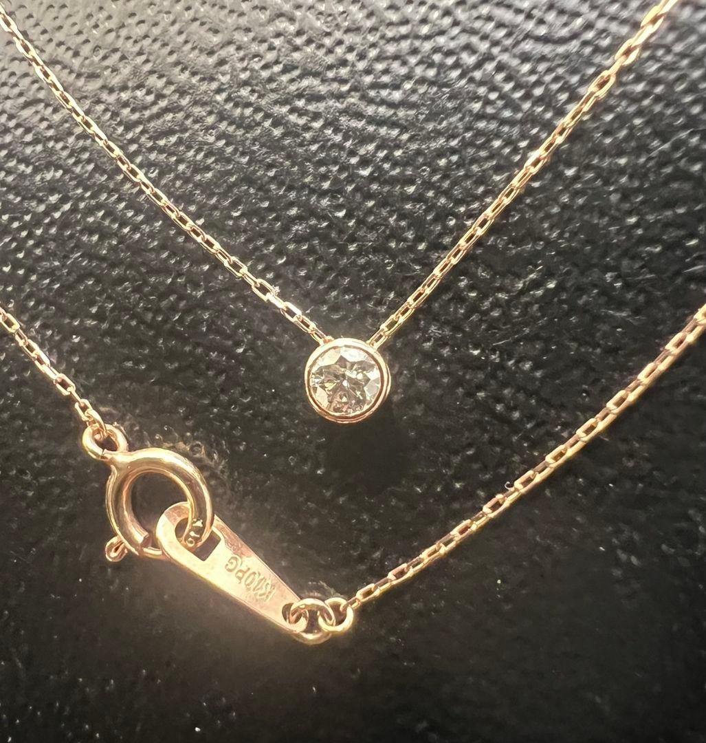 K10PG ピンクゴールド　ダイヤモンド ネックレス 0.08ct ペンダント