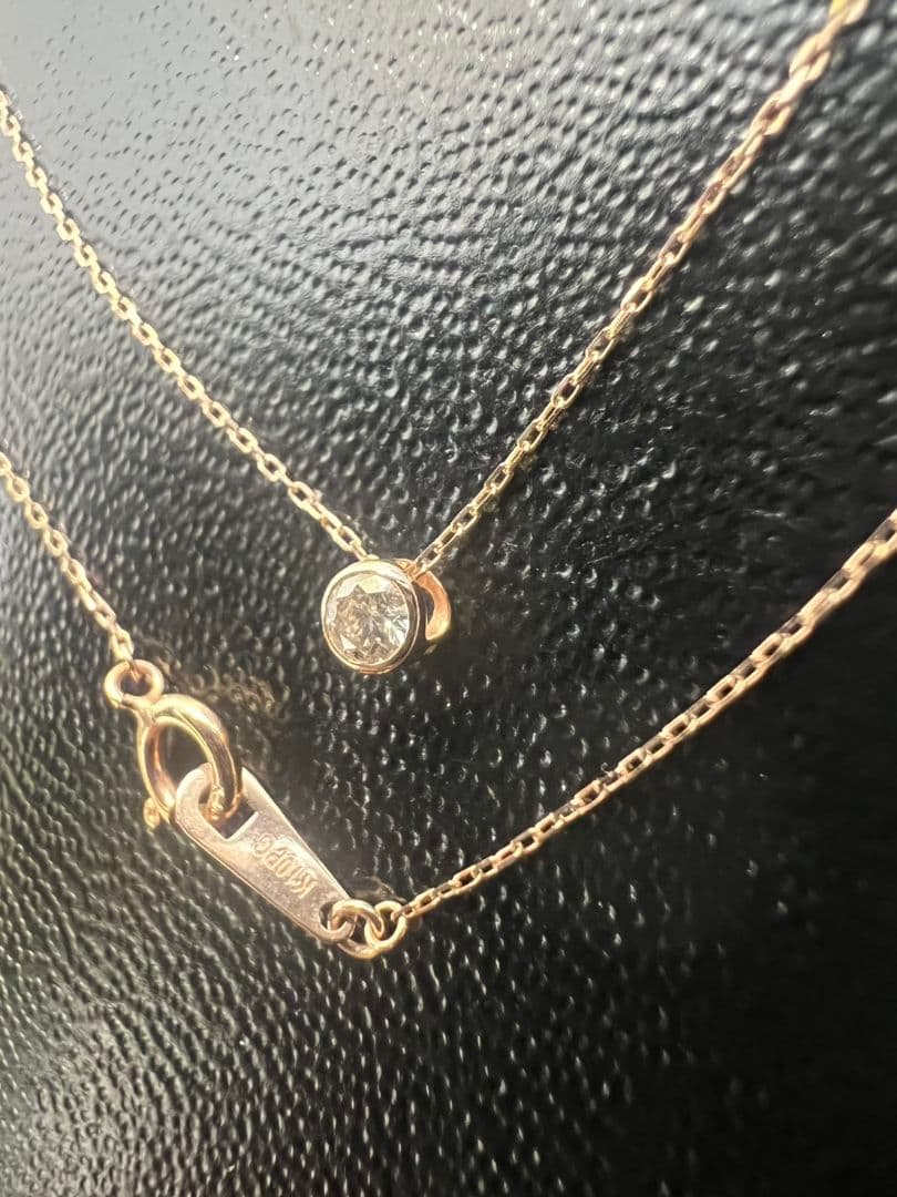 K10PG ピンクゴールド　ダイヤモンド ネックレス 0.08ct ペンダント