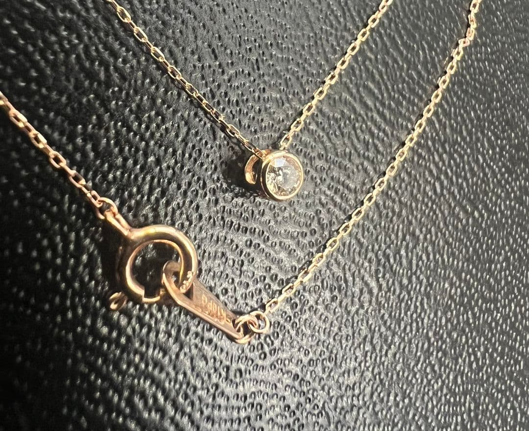 K10PG ピンクゴールド　ダイヤモンド ネックレス 0.08ct ペンダント