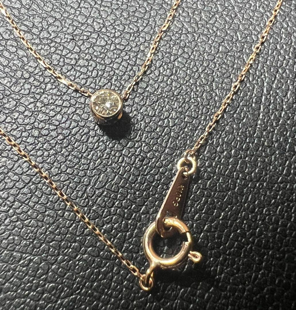 K10PG ピンクゴールド　ダイヤモンド ネックレス 0.08ct ペンダント