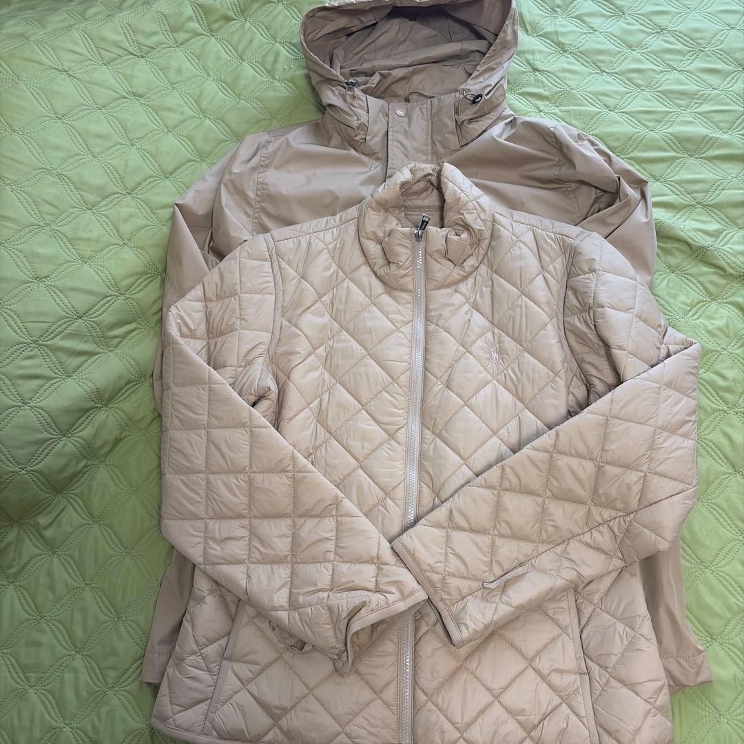 POLO RALPH LAUREN ベージュモッズコートキルティングコート付き