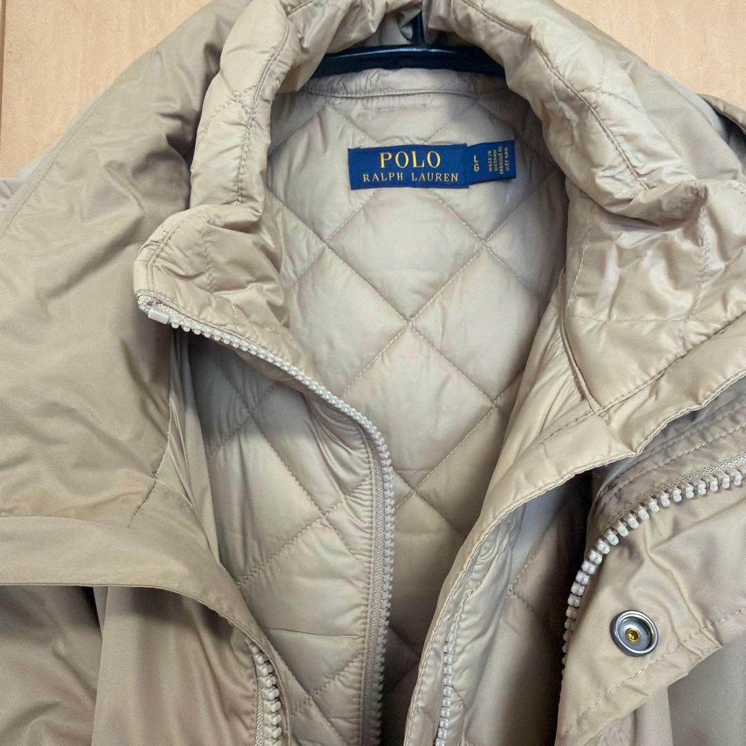 POLO RALPH LAUREN ベージュモッズコートキルティングコート付き