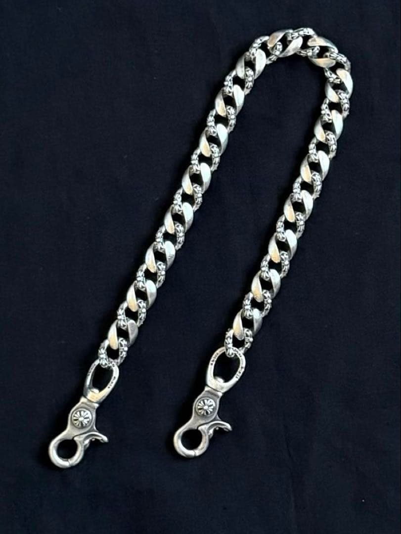 美品　シルバー925 ロングウォレットチェーン 213g 50cm
