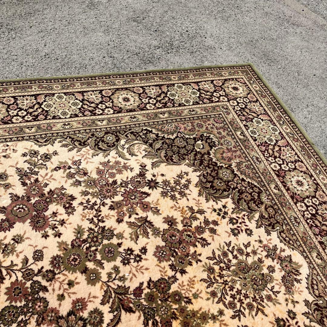 北欧レトロ ナイン ベルギー製 花柄ウールカーペット ペルシャ絨毯 大型絨毯