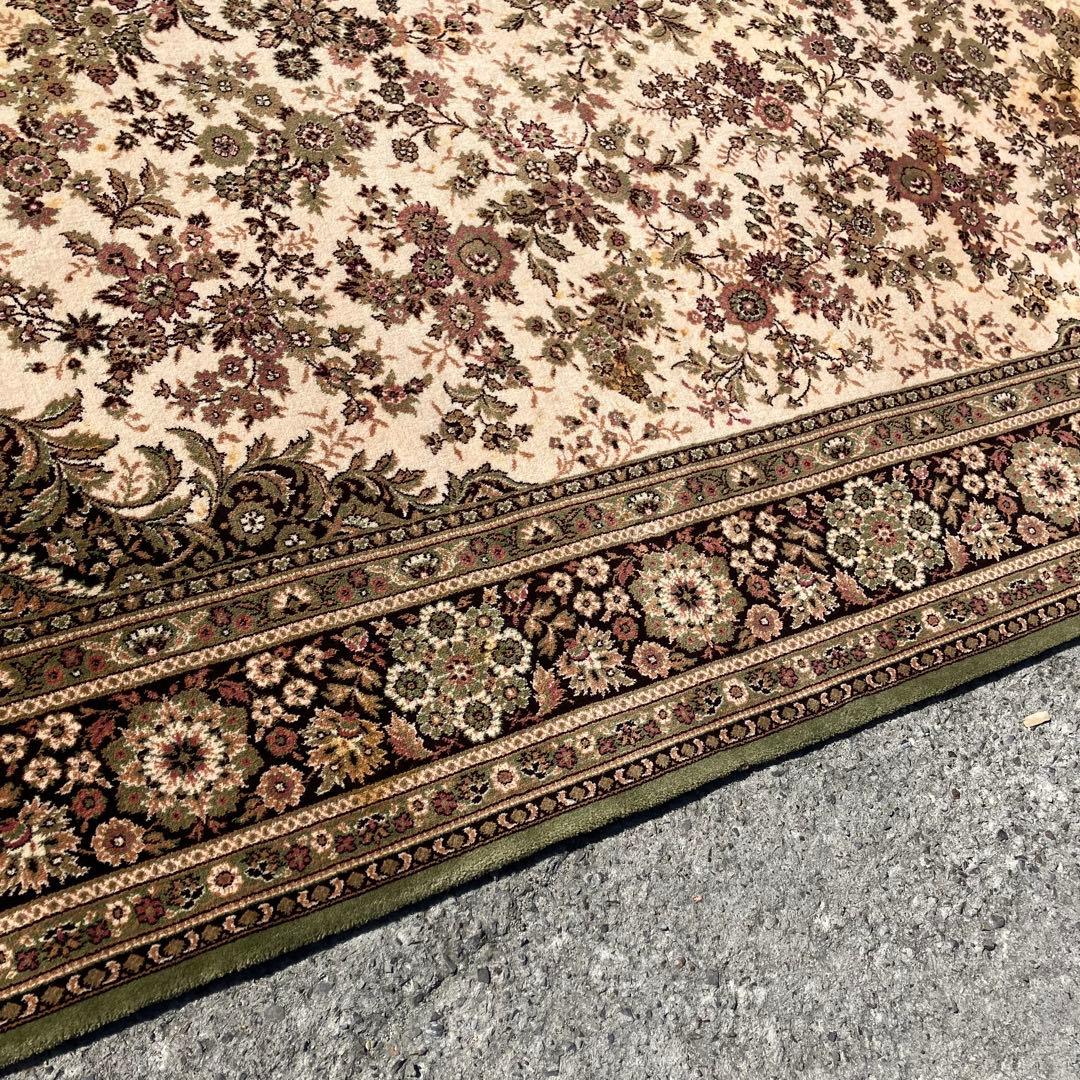 北欧レトロ ナイン ベルギー製 花柄ウールカーペット ペルシャ絨毯 大型絨毯