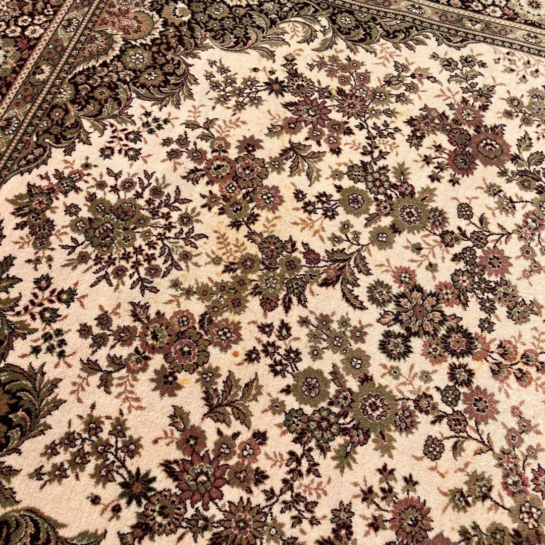 北欧レトロ ナイン ベルギー製 花柄ウールカーペット ペルシャ絨毯 大型絨毯