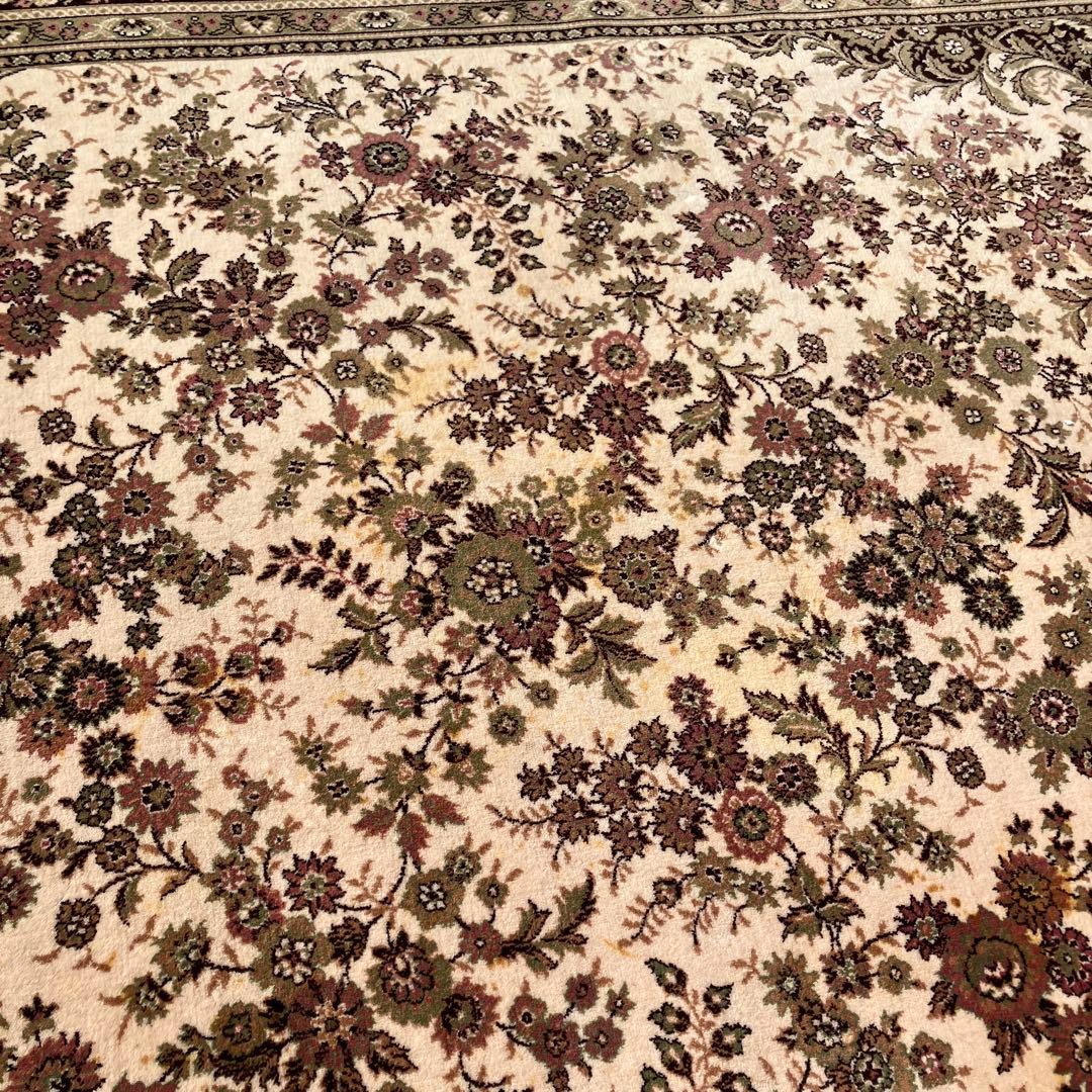 北欧レトロ ナイン ベルギー製 花柄ウールカーペット ペルシャ絨毯 大型絨毯