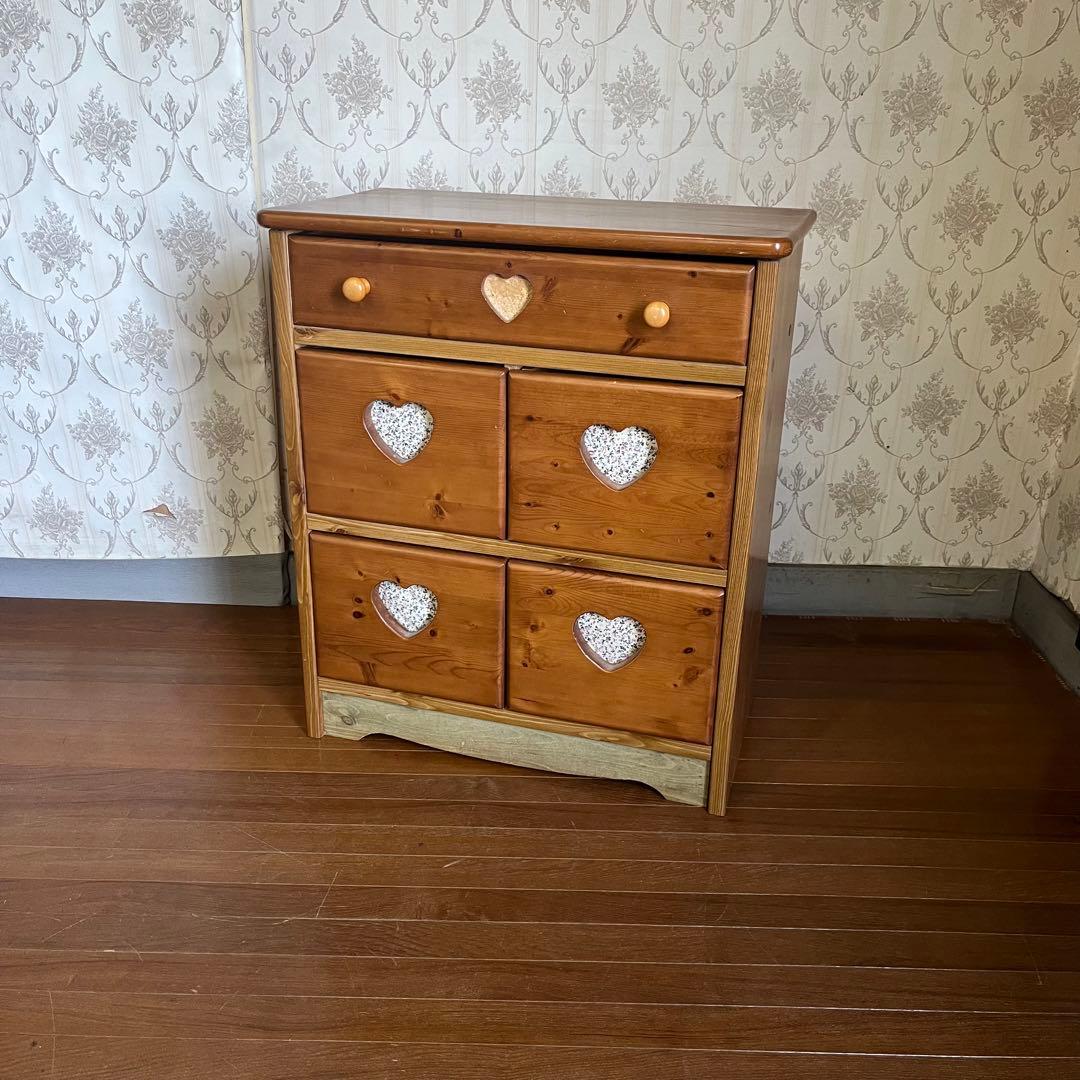 【アンティーク】③ 木製 チェスト キャビネット 5杯 収納棚 箪笥 北欧レトロ