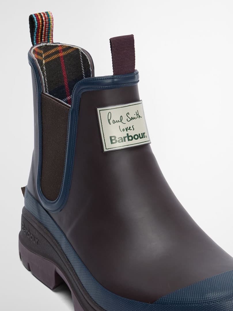Paul Smith Barbour カラーブロック サイドゴアレインブーツ