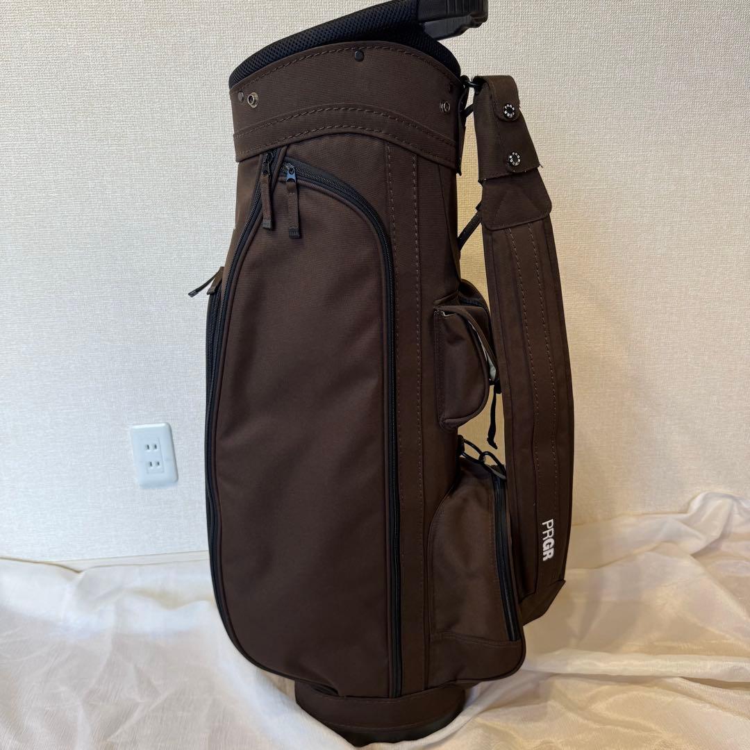 【美品】 PRGR PCB-102 キャディバッグ ブラウン ヘッドカバー付き