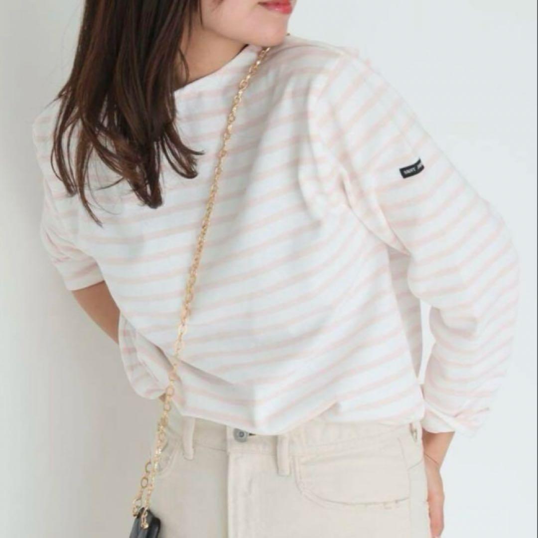 Saint James バスクシャツボートネックウェッソン(ボーダー)ピンク