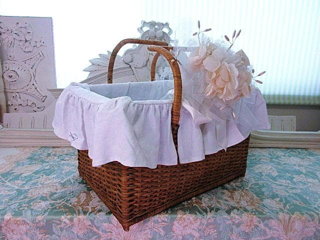 フランス　アンティーク　パニエ　☆　バスケット　インナー付き