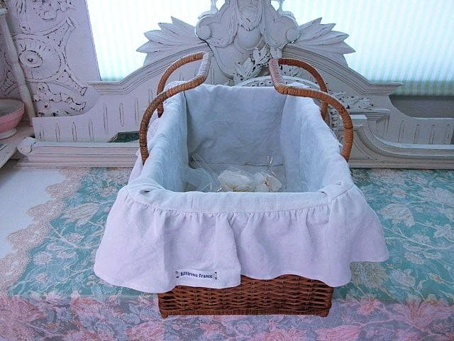 フランス　アンティーク　パニエ　☆　バスケット　インナー付き