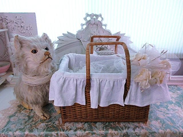 フランス　アンティーク　パニエ　☆　バスケット　インナー付き