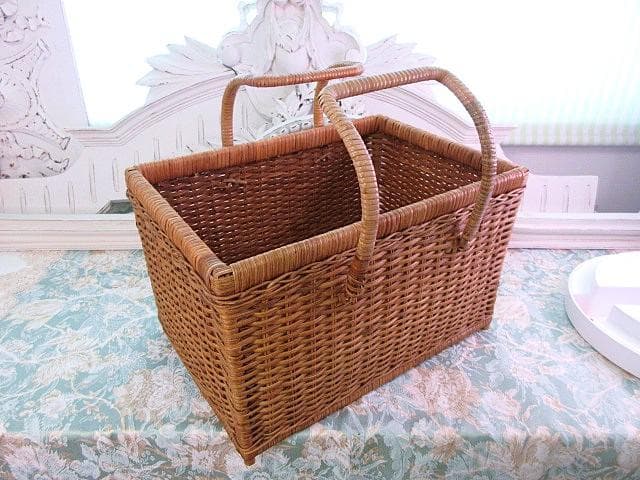 フランス　アンティーク　パニエ　☆　バスケット　インナー付き