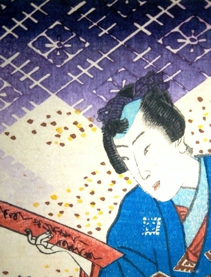 合巻、比奈乃都大内譚８編上下2冊版画本 種彦著、歌川芳虎画慶応2年出版オマケ付き