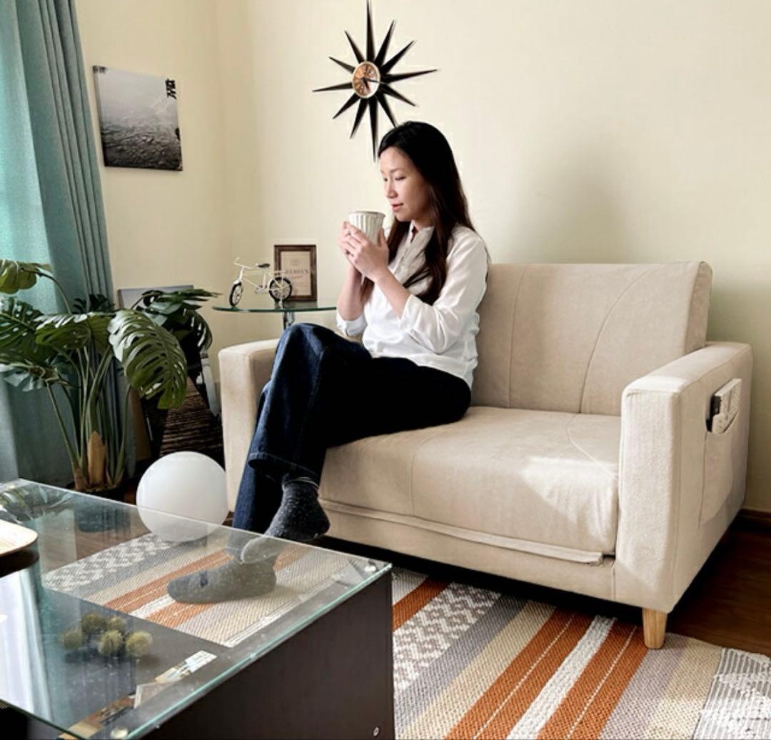 ソファベッド 2人掛け ベージュ