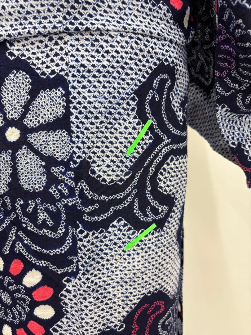 夏物 浴衣 有松絞り藍染 花