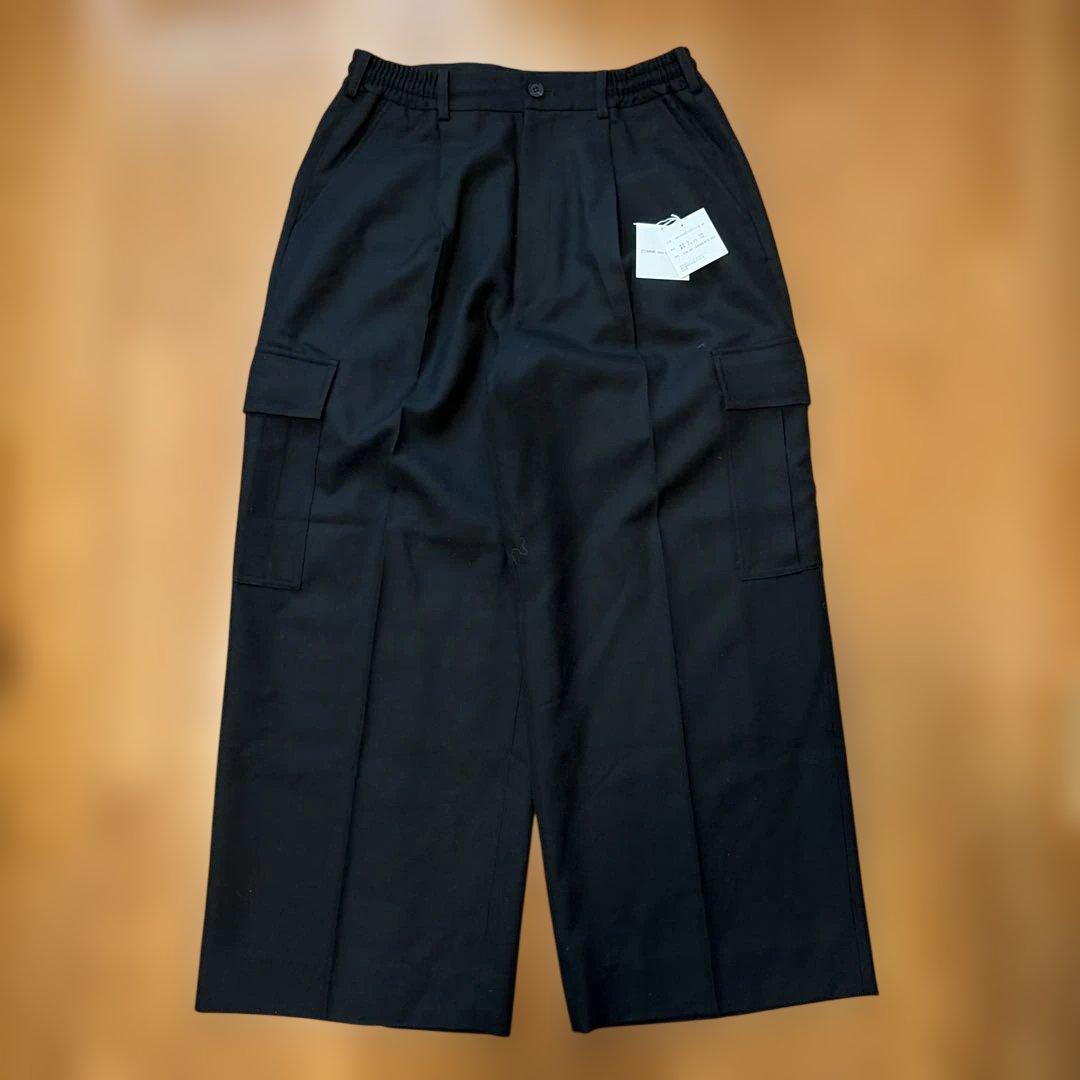 2025AWコムデギャルソンオム ウールサージカーゴパンツ M 黒