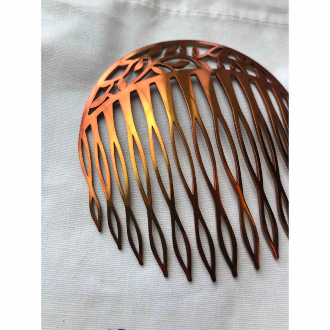 コンプレックス　ビズ　ボタニカル柄　シャイニーステンレスコーム