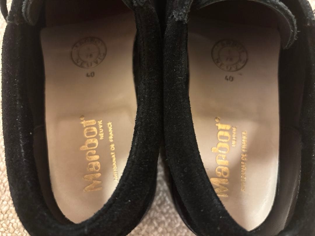Marbot モカシンシューズ スエード 黒 40