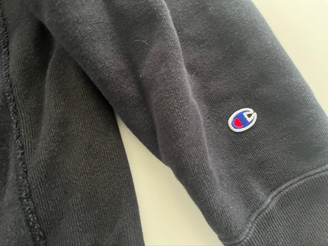 【古着】ステューシー &チャンピオン　リバースウェーブ Lサイズ黒